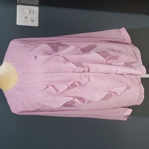 NWOT Isaac MIZRAHI Live Sheer Long Sleeve Button Down Blouse Sz 20W